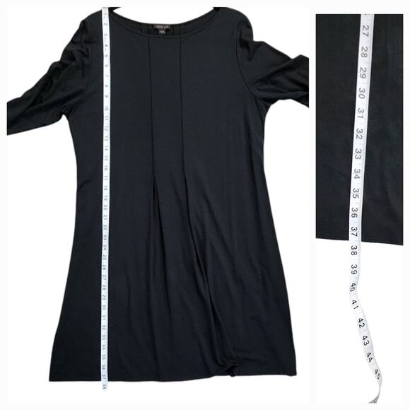 J. Jill Dress Wearever Collection Black, rayon & Spandex, pleated front, sz L - Picture 4 of 11